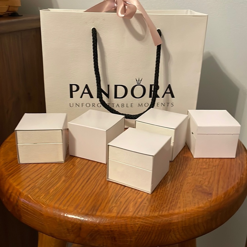 Authentic Pandora Charm Boxes and Bag